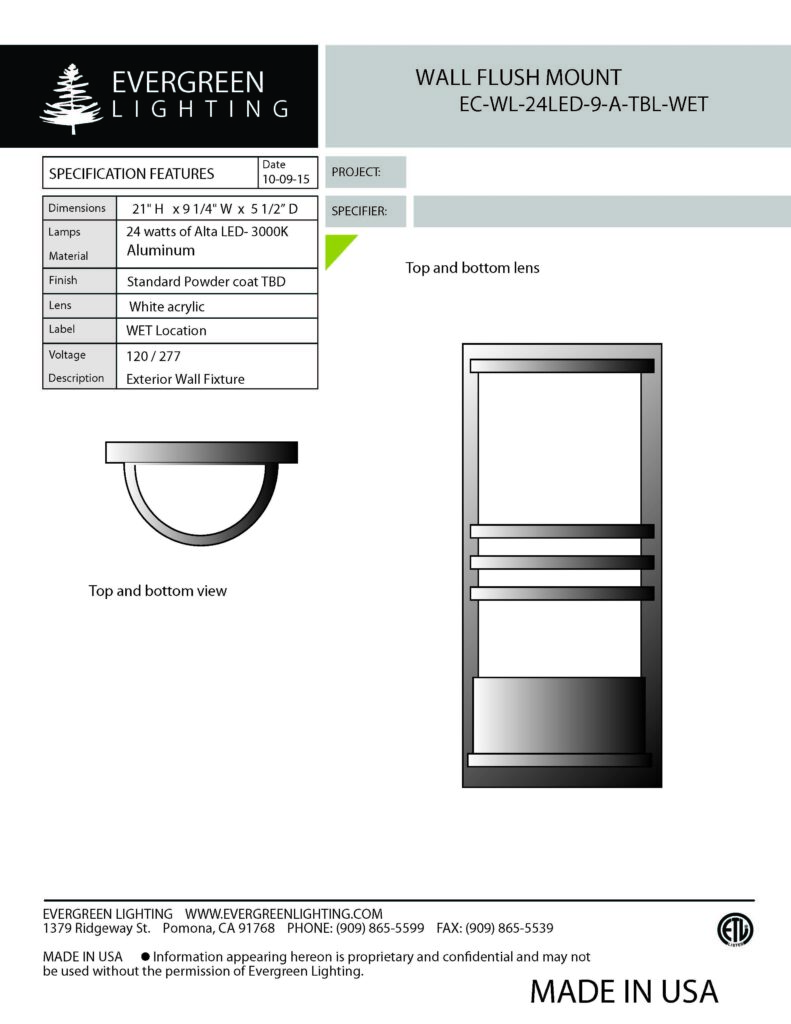 EC-WL-24LED Wet – Evergreen Lighting